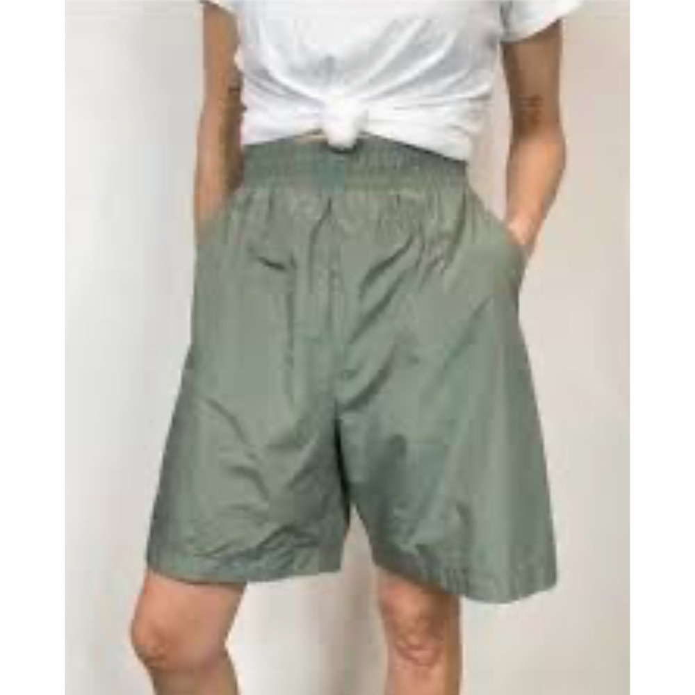 Zara Join Life Elastic High Waisted Shorts Olive Green Sz S